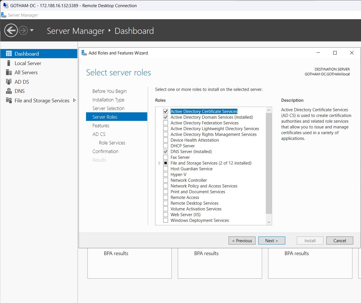 AD CS Config