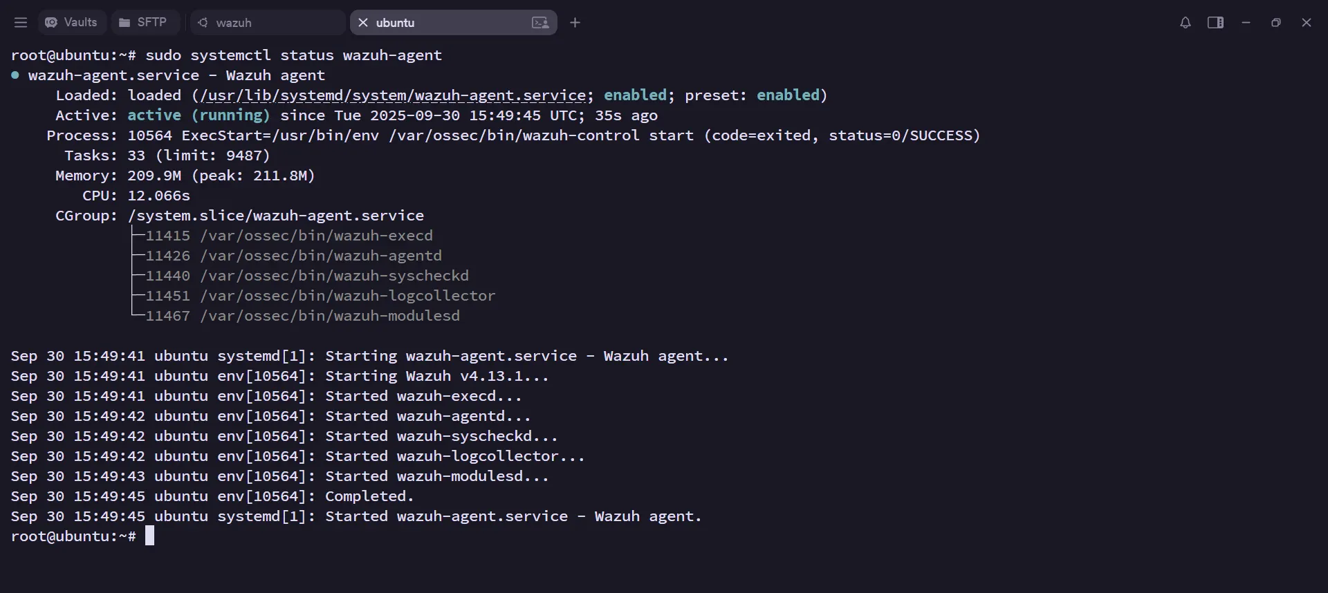 Ubuntu Agent Status
