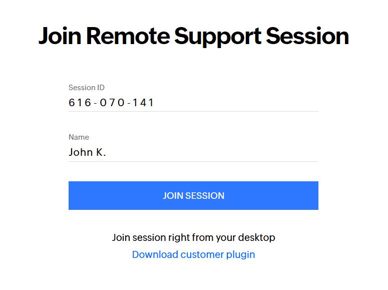 User Join Screen
