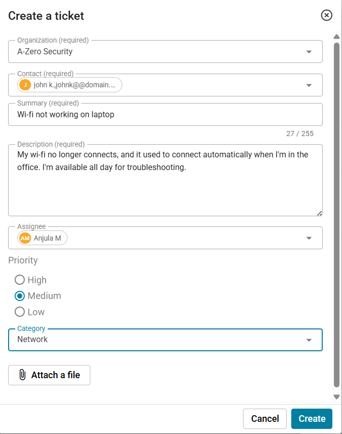 Creating Ticket Form